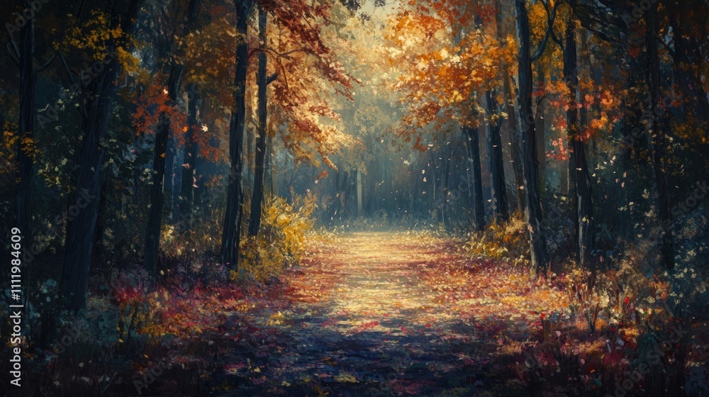 Autumnal Path: A Serene Forest Walk Autumnal Path: A Serene Forest Walk