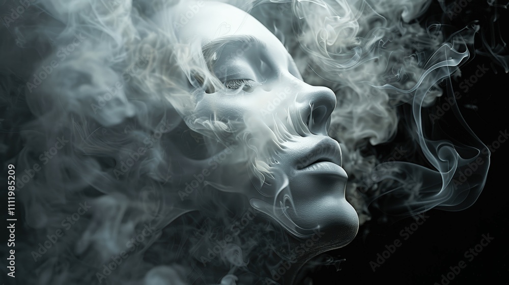 Ethereal Figure Emerging from Wispy Smoke Ethereal Figure Emerging from Wispy Smoke