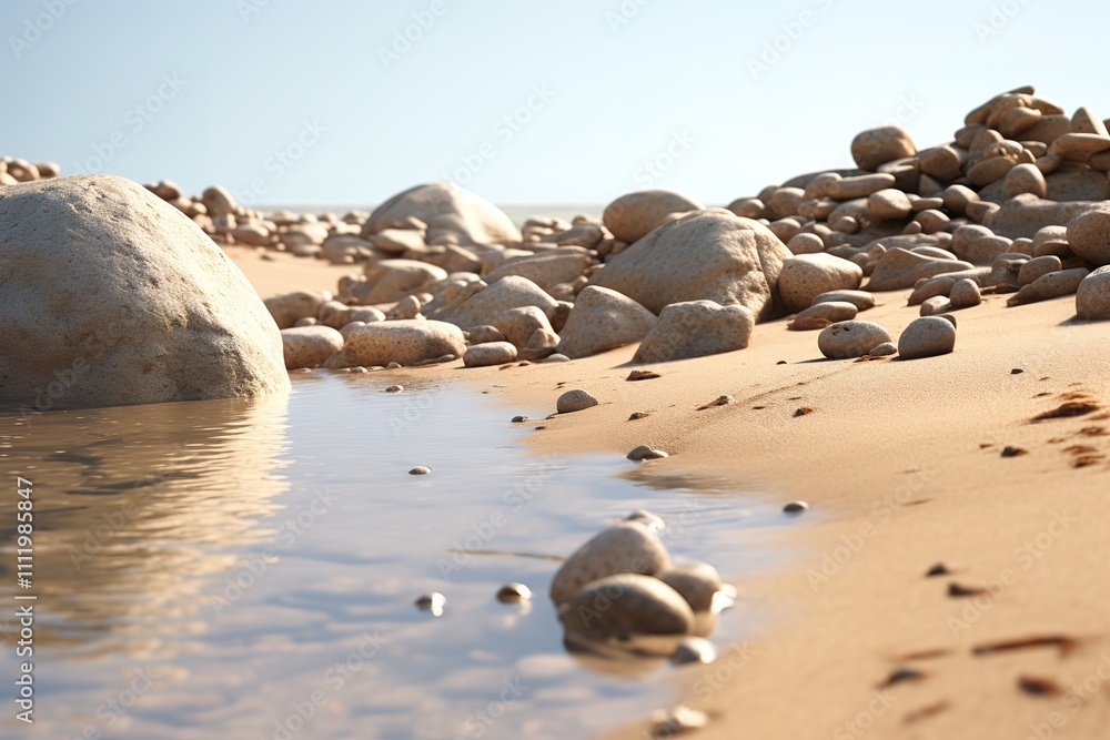 Detail of some white pebbles on a typical beach of the southern coast of southern Sardinia in Italy, with the background of the rest of the beach and the sea.
Detail of some white pebbles on a typical beach of the southern coast of southern Sardinia in Italy, with the background of the rest of the beach and the sea.