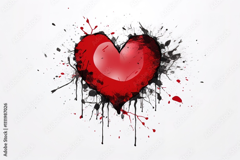 Illustration on a white background of a heart, roots and vines.
Illustration on a white background of a heart, roots and vines.