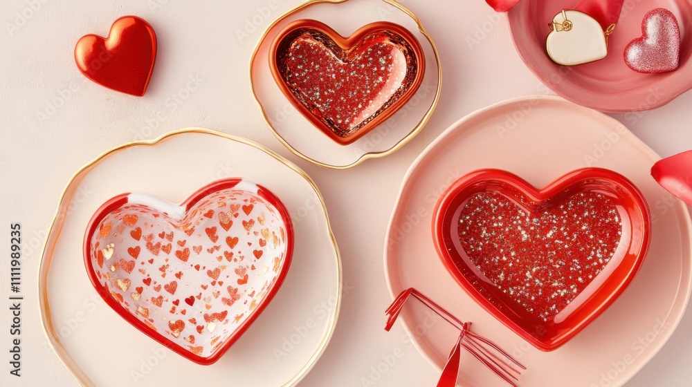 Fototapeta premium Valentine's Day Decorative Jewelry Dish Set