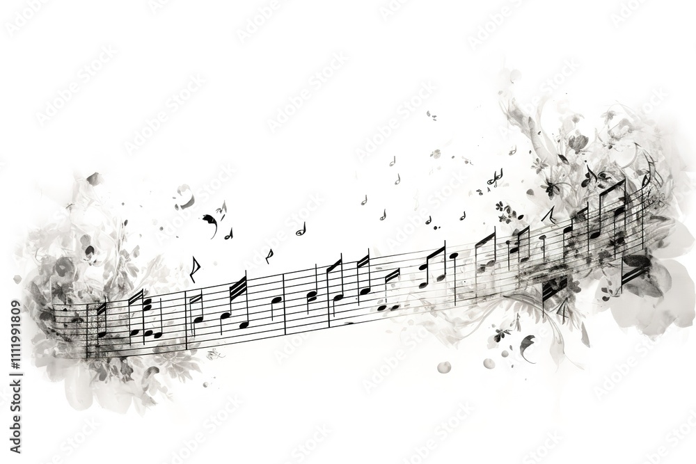Naklejka premium Music notes background 