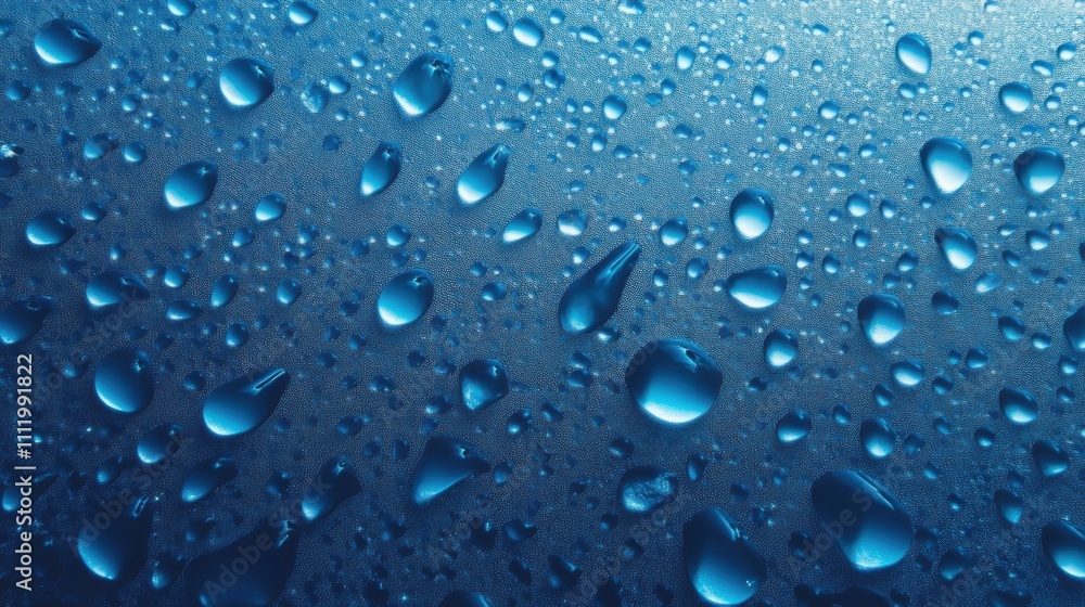 Close-up of vibrant blue water droplets on a surface, creating an eye-catching abstract pattern. Close-up of vibrant blue water droplets on a surface, creating an eye-catching abstract pattern.