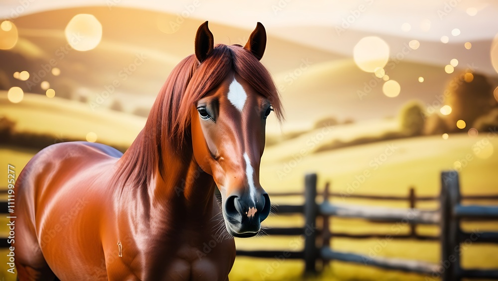 Obraz premium animated animal portrait with bokeh mode on camera