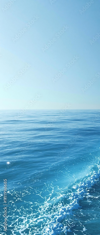 Calming ocean waves against a soft blue gradient, marine life, beach scene, gradient blue Calming ocean waves against a soft blue gradient, marine life, beach scene, gradient blue