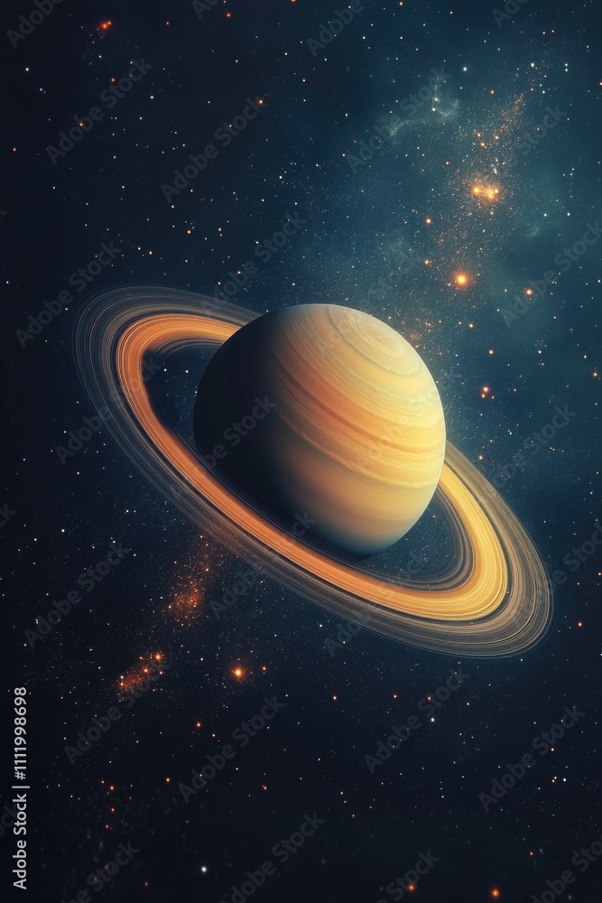 Naklejka premium Planet with ring
