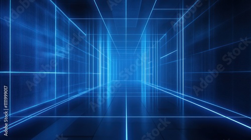 Dark Blue Background with Abstract Light Lines Digital Network Design for Tech or Presentations