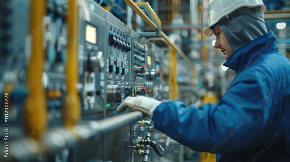 A close-up of a worker at a waste-to-energy plant using control panels to manage the flow of waste through the facility, highlighting the technical expertise involved in running these complex systems A close-up of a worker at a waste-to-energy plant using control panels to manage the flow of waste through the facility, highlighting the technical expertise involved in running these complex systems