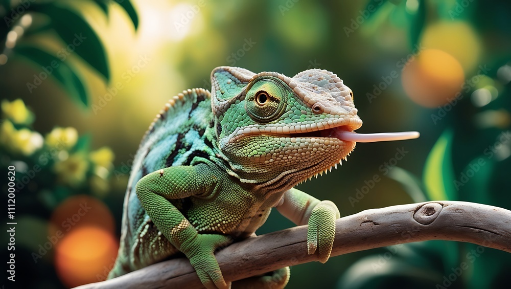 Obraz premium animated animal portrait with bokeh mode on camera