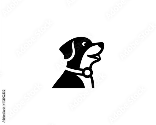 Dog Logo design template. Dog head icon. Vector illustration. Cartoon dog face logo. Animal logotype concept. 