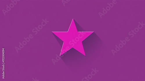 A single pink star with a long shadow on a purple background.