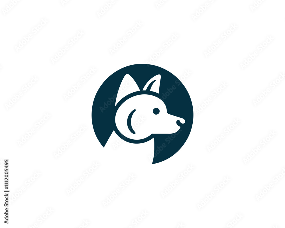 Fototapeta premium Circle Dog Logo Vector illustration. 