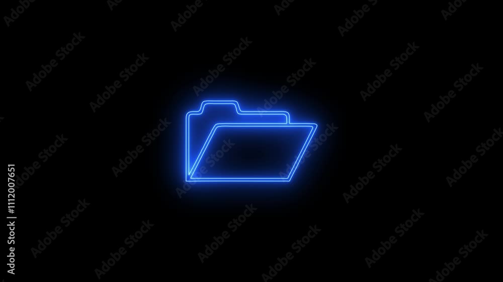 Neon Glowing Mobile Device Folder Icon Animation on Black Background
Neon Glowing Mobile Device Folder Icon Animation on Black Background
