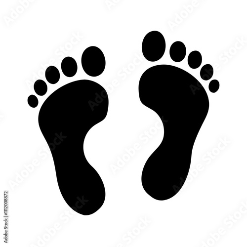 Footprints of a Person, Black Icon