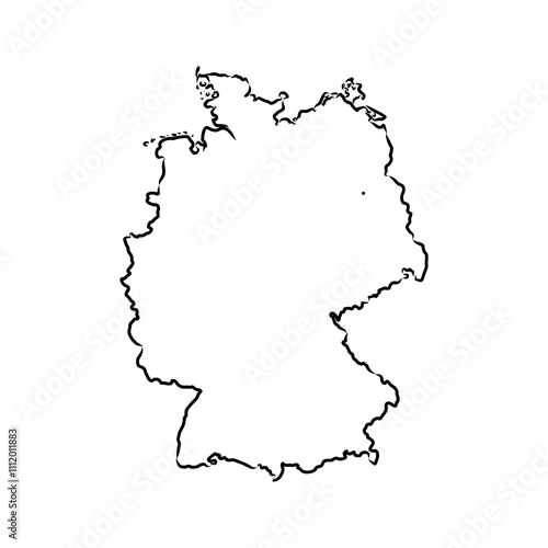 Canvas Print Germany map vector illustration, scribble sketch Republic of Germany map, German