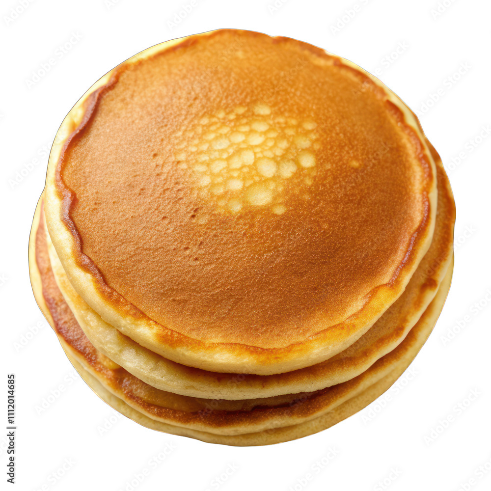 A stack of plain pancakes isolated on transparent background A stack of plain pancakes isolated on transparent background
