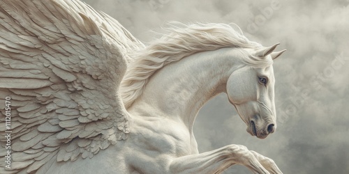 White Horse with Winged Back photo