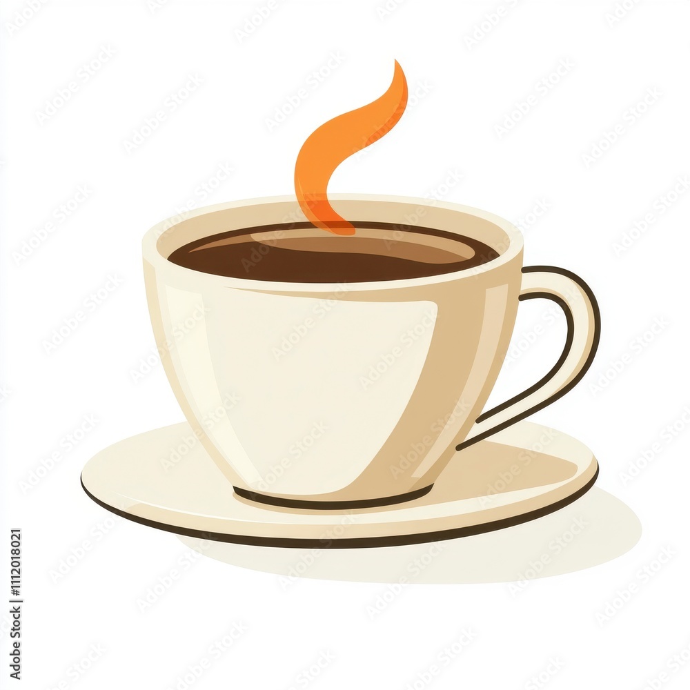 Obraz premium Steaming Coffee Cup Illustration