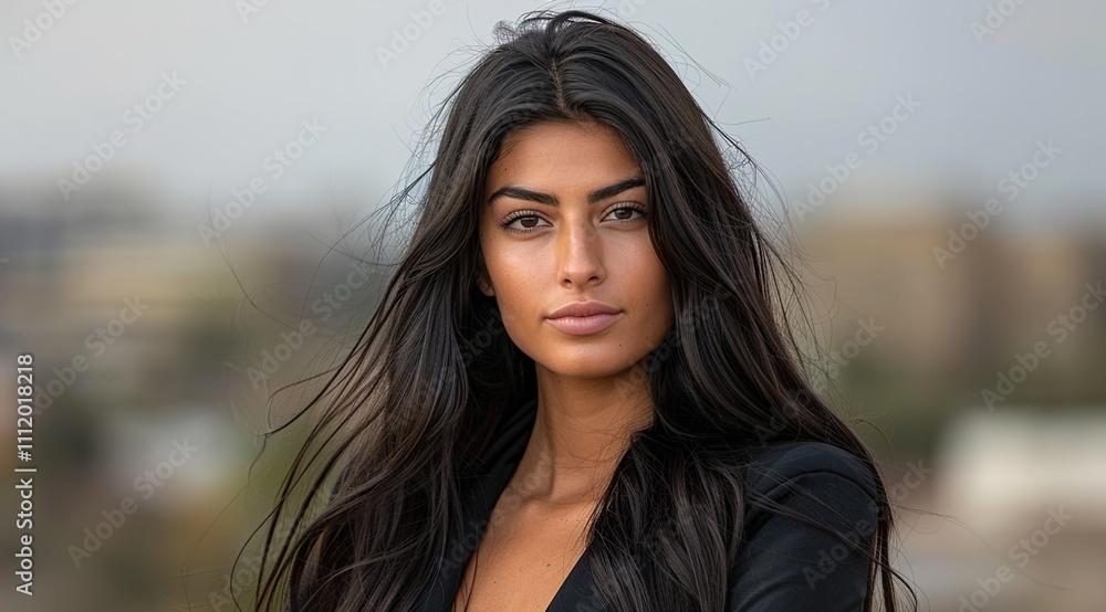 successful business woman standing in big city on blurry background, success, investment, successful business woman standing in big city on blurry background, success, investment,