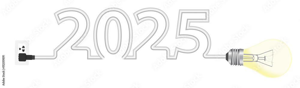 2025 new year line design with creative light bulb idea, Inspiration business plan, marketing strategy, teamwork, brainstorm ideas concept 2025 new year line design with creative light bulb idea, Inspiration business plan, marketing strategy, teamwork, brainstorm ideas concept