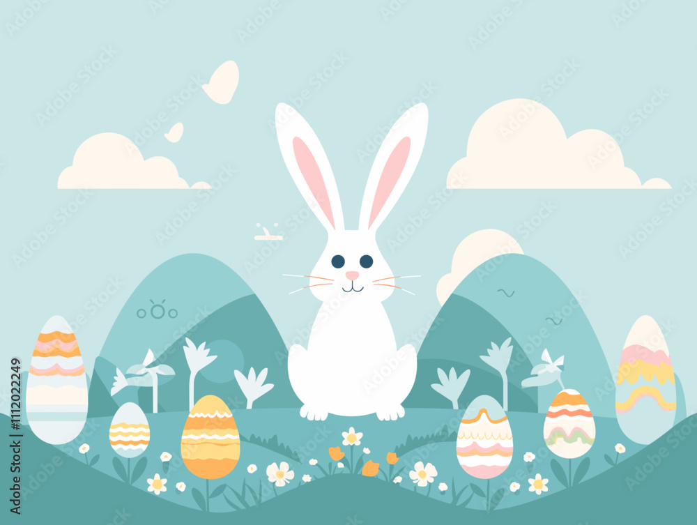 easter bunny with eggs easter bunny with eggs
