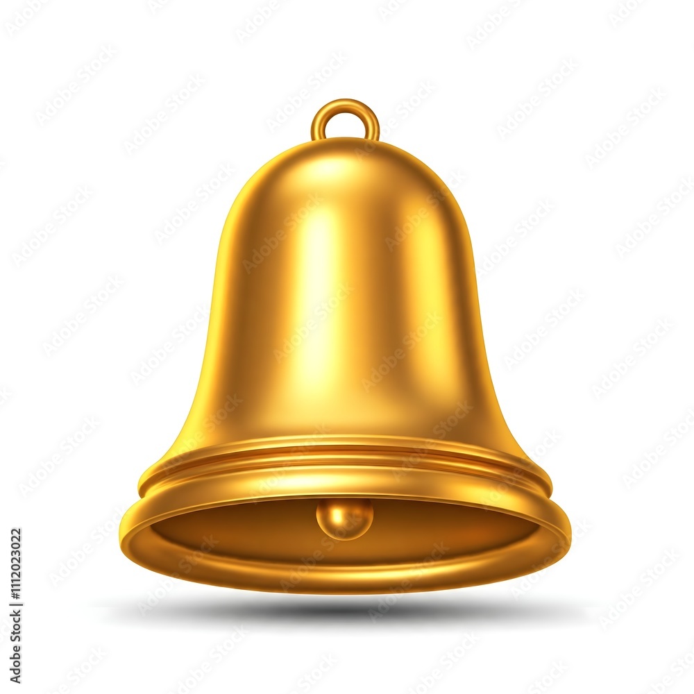 bell icon, Glowing 3D Golden Bell Icon with Metallic Finish bell icon, Glowing 3D Golden Bell Icon with Metallic Finish