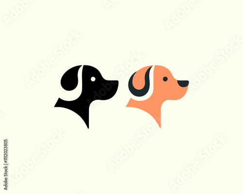 Dog Logo design template. Dog head icon. Vector illustration. Cartoon dog face logo. Animal logotype concept. 