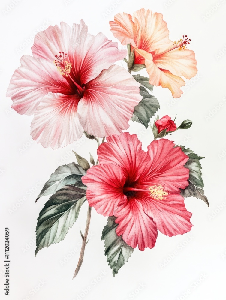 Hibiscus flowers on white Hibiscus flowers on white