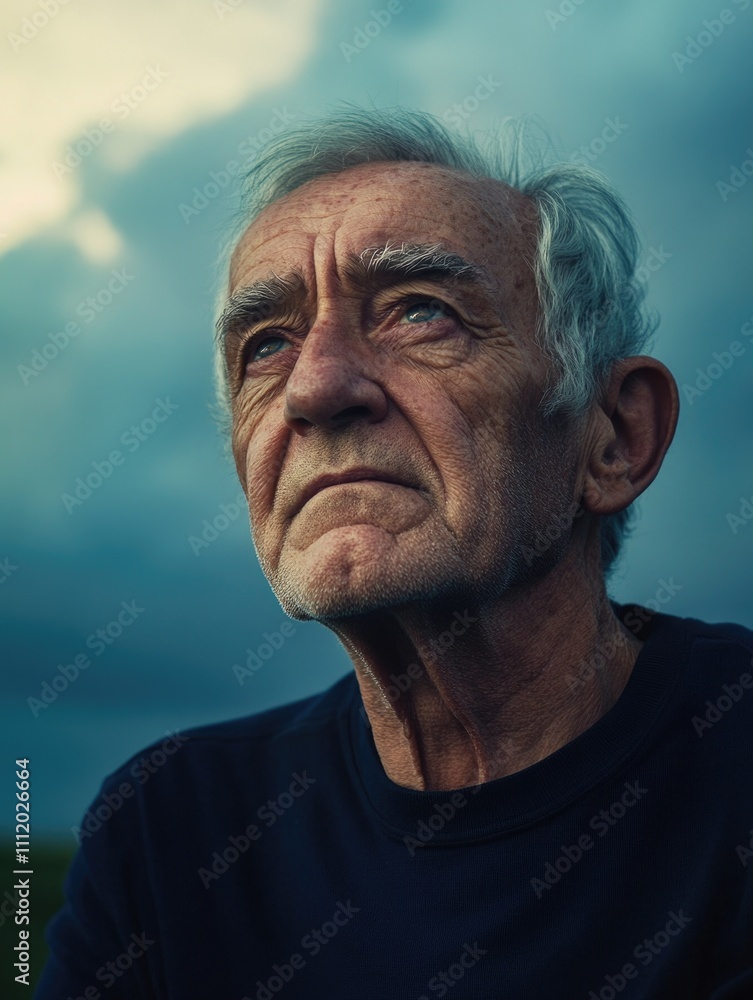 Obraz premium Older man with serious expression