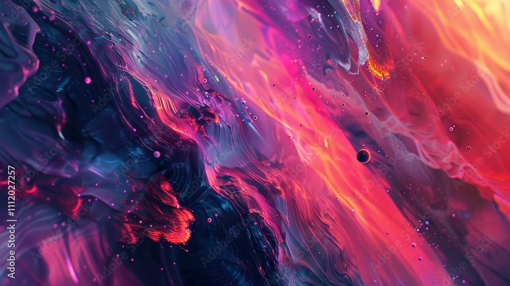 custom made wallpaper toronto digitalVibrant cosmic scene depicting a colorful abstract universe expanding with swirling nebulae, planets, and stardust