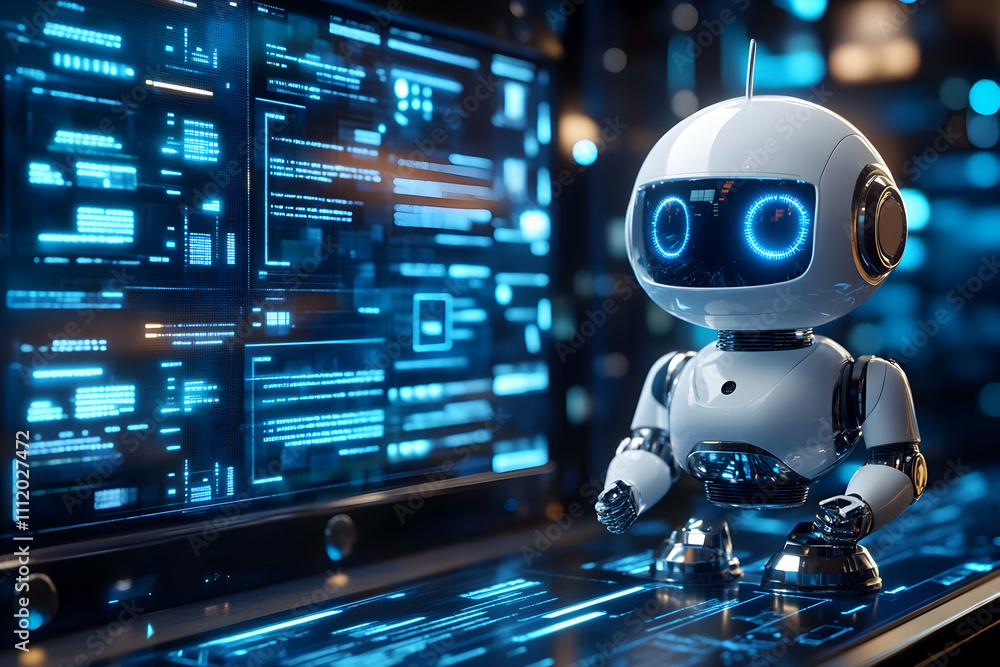 Futuristic Robot 3D Illustration Futuristic Robot 3D Illustration