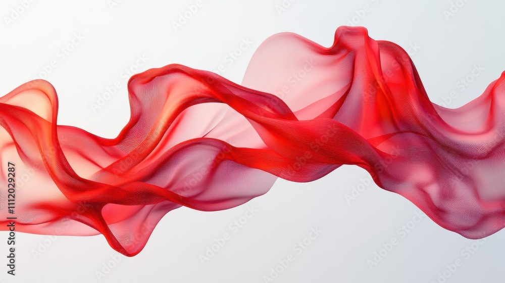 Elegant red fabric waves gracefully against a soft, neutral background. Elegant red fabric waves gracefully against a soft, neutral background.