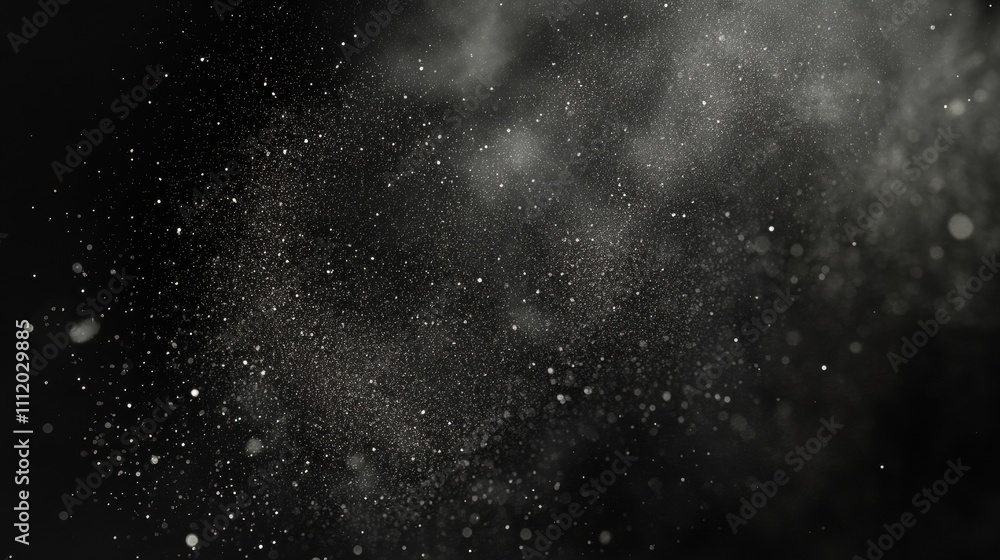 Obraz premium Abstract cosmic dust particles floating in a dark space setting.