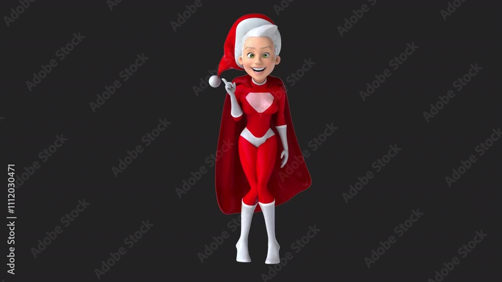 Fun 3D cartoon superhero woman talking (with alpha channel) Fun 3D cartoon superhero woman talking (with alpha channel)