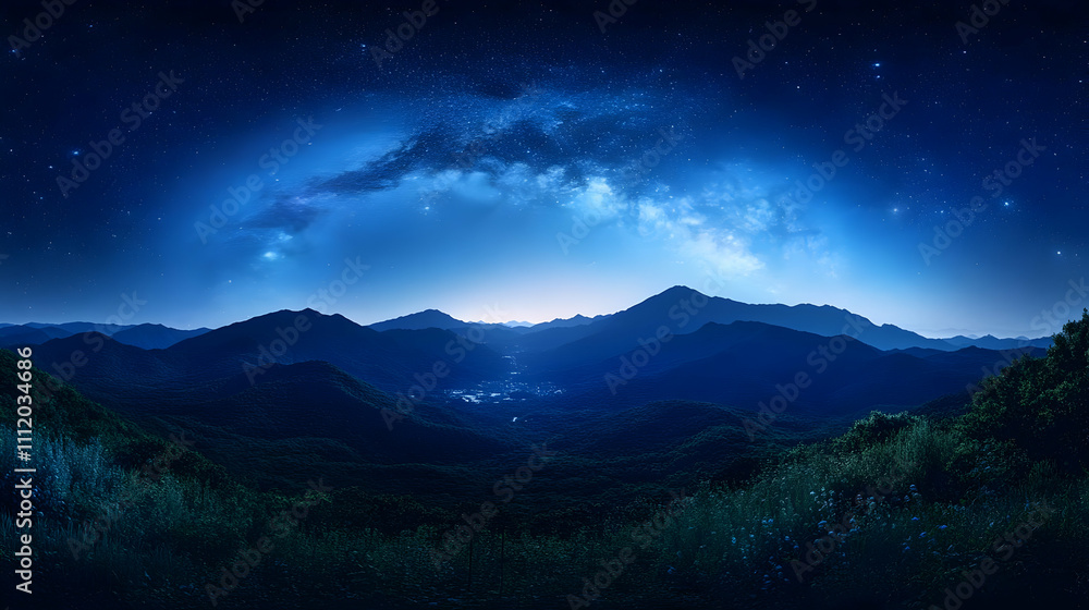 Night Mountain Landscape Illustration Night Mountain Landscape Illustration
