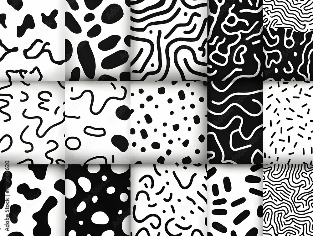 Abstract Black and White Pattern Illustration Abstract Black and White Pattern Illustration