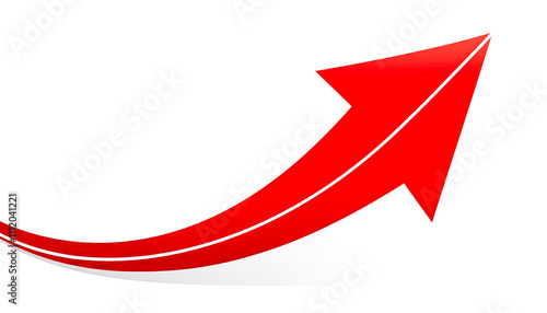 red arrow up on white