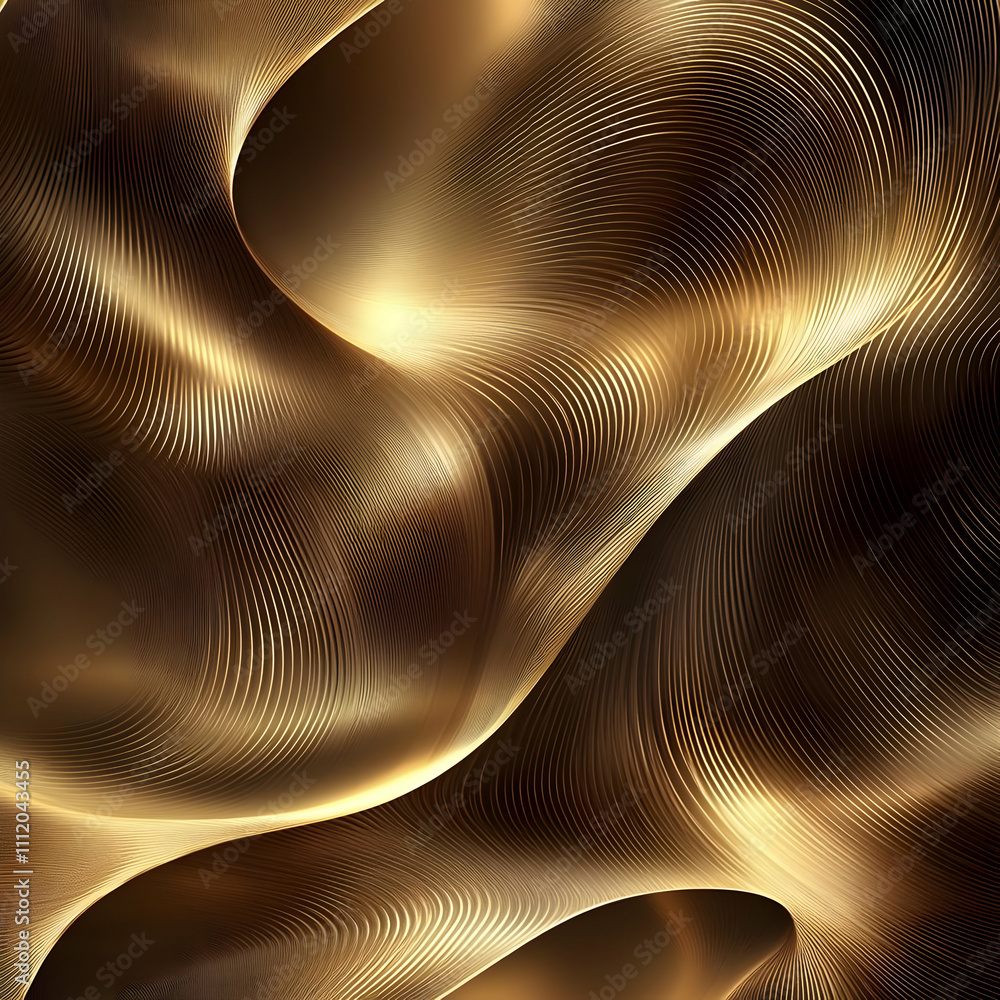 Golden Abstract Wave Background Illustration Golden Abstract Wave Background Illustration
