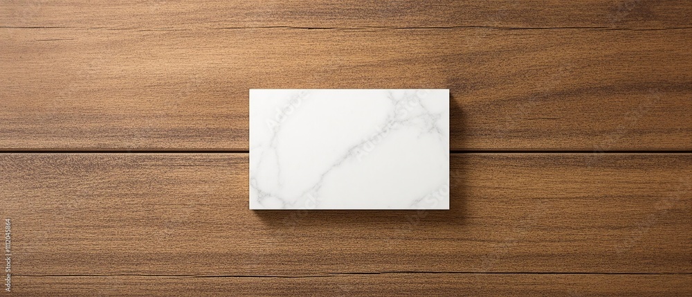 White marble business card on a rustic wooden table with earthy tones, welcoming, rustic, organic, wood, marble White marble business card on a rustic wooden table with earthy tones, welcoming, rustic, organic, wood, marble
