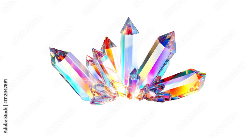 Colorful crystals transparent background Colorful crystals transparent background