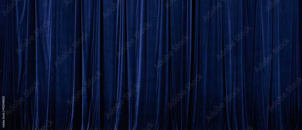 Blue curtain in theatre background