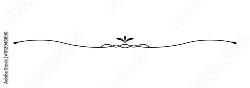 Simple, refined line decoration with classic swirls, ideal for enhancing the elegance of invitations, cards, or vintage book frames.
