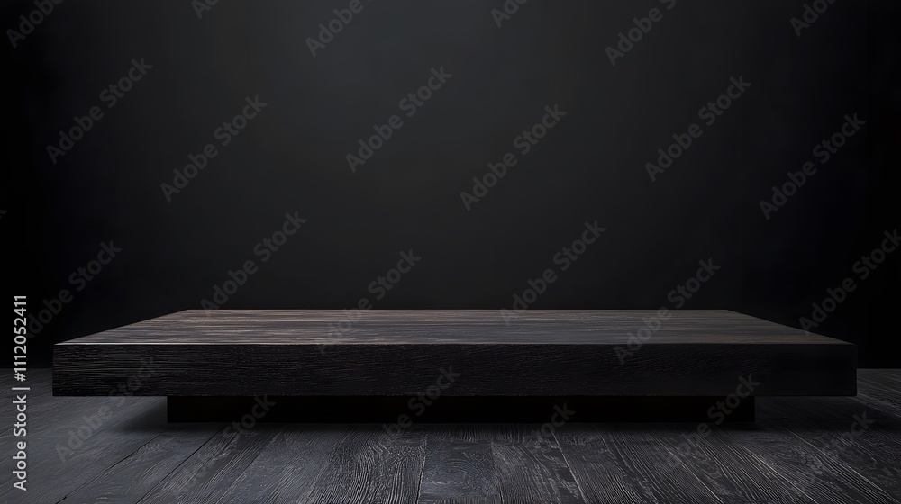Empty dark wooden table for showcasing products Empty dark wooden table for showcasing products