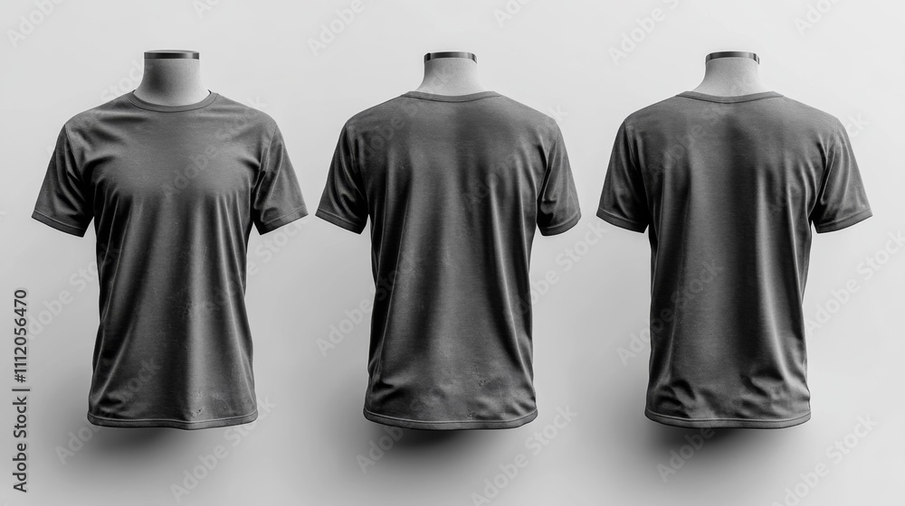 Distressed Tee 3D Render MOCKUP Gray Color T-shirt on a Mannequin. Generative AI Distressed Tee 3D Render MOCKUP Gray Color T-shirt on a Mannequin. Generative AI