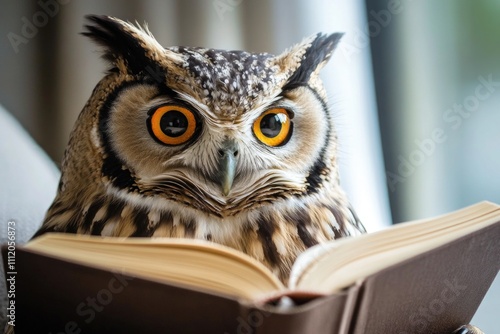 Wallpaper Mural Owl Reading Book Close Up Torontodigital.ca