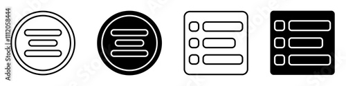 Hamburger menu icon set.