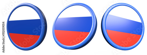 Free Download 3D Russian Flag Icons with Blue Circular Borders – Glossy Design transparency background - GFXLoad