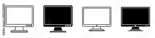 Monitor icon set.