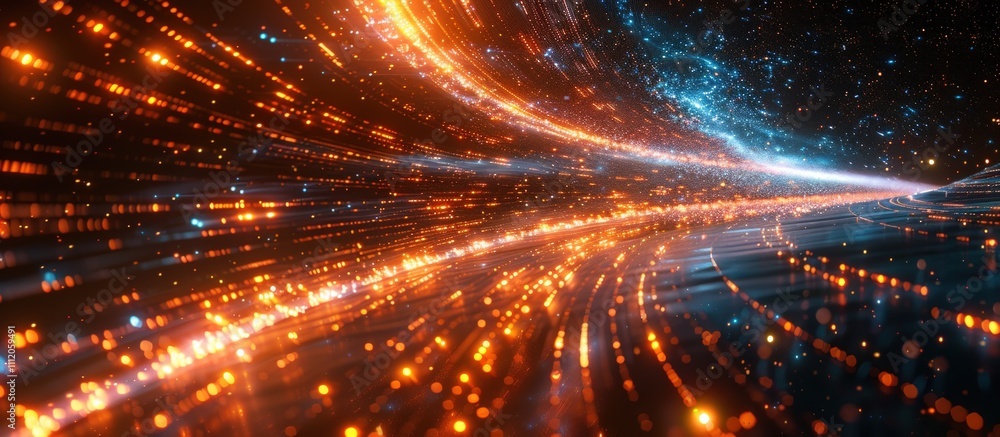 Obraz premium Abstract Space Tunnel with Light Trails