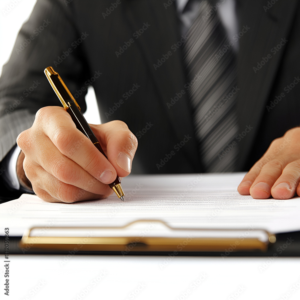 Business meeting in an office professional setting document signing corporate environment close-up focus on action Business meeting in an office professional setting document signing corporate environment close-up focus on action